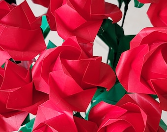 Origami roses - red