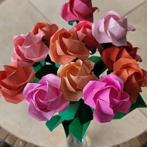 Origami roses - pinks