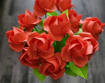 Origami roses - spring colors