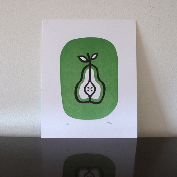 Modern Pear Letterpress Print