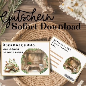 Voucher for a sauna visit, give the gift of wellness & relaxation, digital gift voucher to print, relax gift