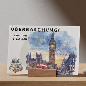 Bon numérique voyage Londres – Bon PDF à imprimer, idée cadeau pour city trip Londres, court séjour, voyage surprise