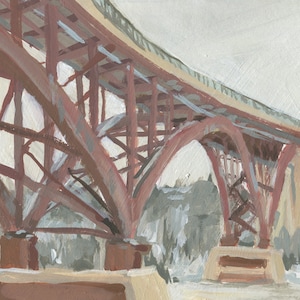 Original Painting, High Bridge Plein Air, 5x7&quot;