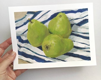 5x7" Three Pears Print - Art Buddies Benefit Piece