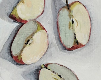 Original Painting, Apple Slices, 5x7"