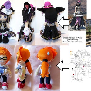 Custom Plush Original Character OC Handsewn Human and Humanoid 14” Plushie Commission image 6