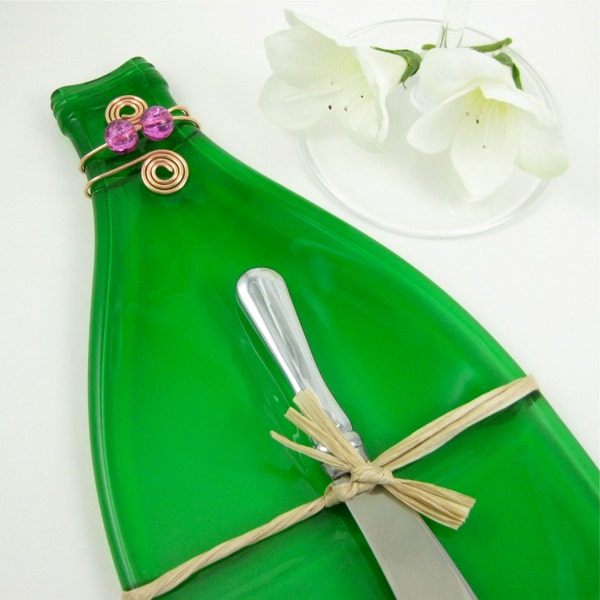 Melted Pellegrino Bottle Cheese Plate - Recycled Bottle Tray