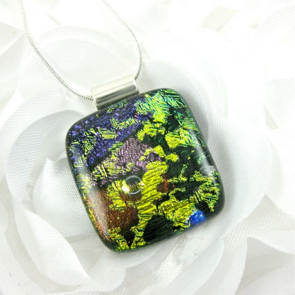 Multi Dimensional Dichroic Glass Necklace