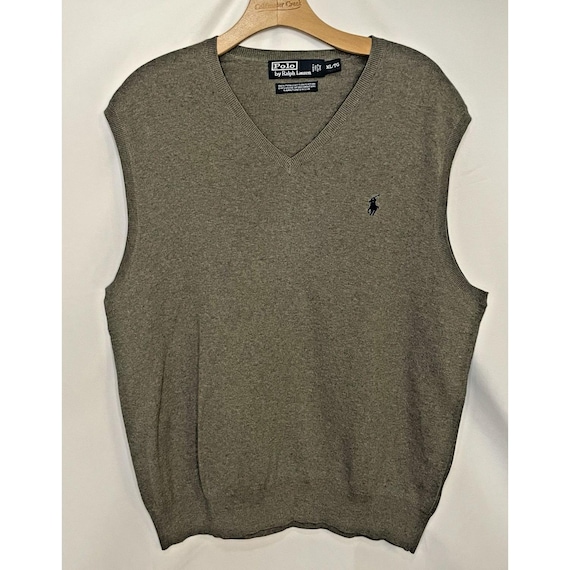 Polo Ralph Lauren Sweater Vest-Men's XL-Gray Pima… - image 1