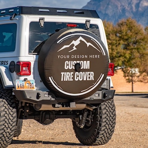 Custom Spare Tire Cover with Camera Hole - Waterproof Tire Cover from Your Logo, Text or Image - Custom Size