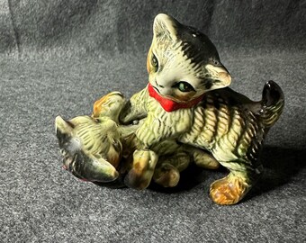 Vintage Royal Japan Hand-painted Playful Kittens Figurine