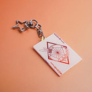 Honkai: Llavero de póker Star Rail Boothill - Llavero acrílico estilo llavero - Arte original dibujado a mano para mochila, llaves - Llavero acrílico con carta de póker