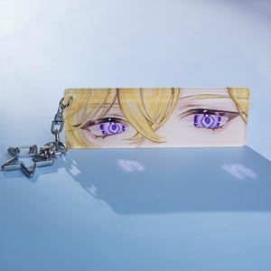 Honkai Star Rail Aventurin Schlüsselanhänger mit transparenten Augen, Exquisite Desktop Geldbörse Tasche Kleidung Accessoires, ID Ausweishalter, Schlüsselbänder