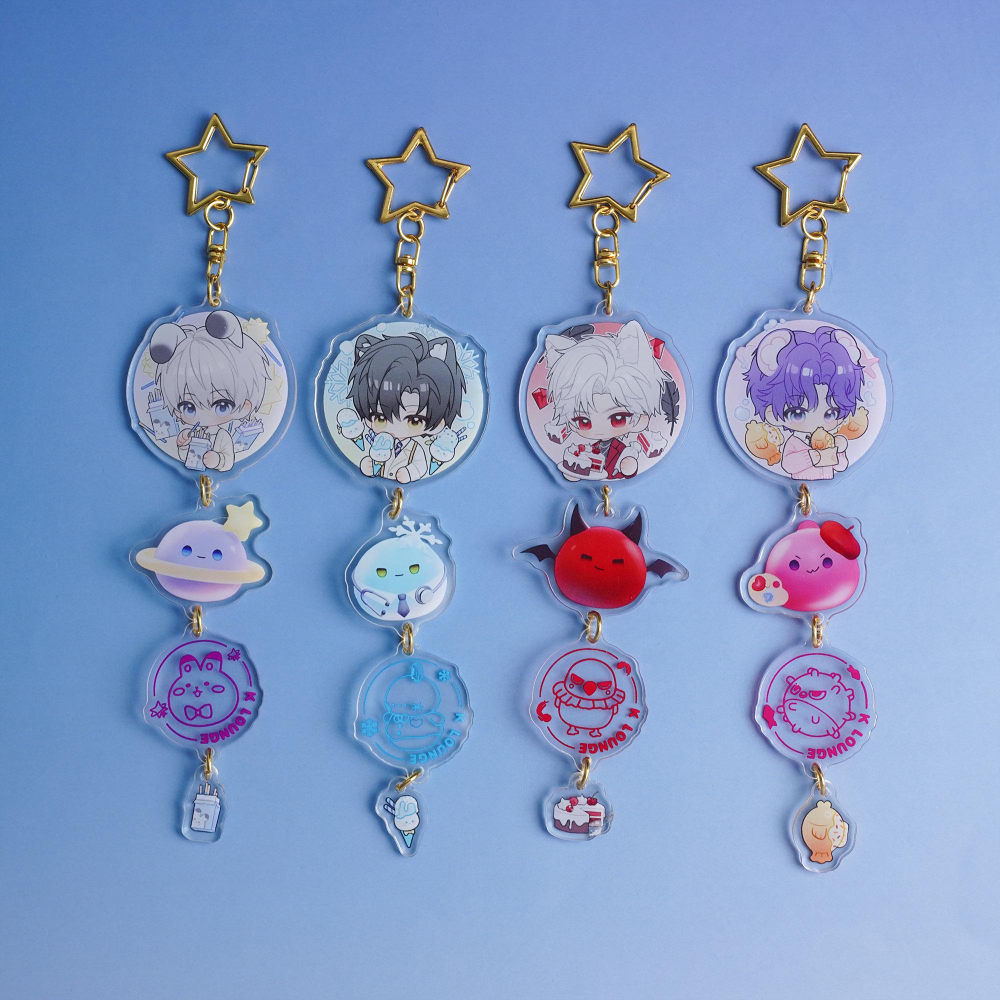 Love and Deepspace Rafayel, Sylus, Xavier, Zayne Handmade 3D layered acrylic keychains featuring,space planets,perfect for keys,bags,gifts