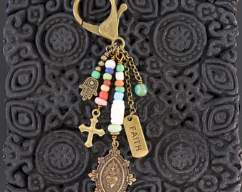 Religious Purse Charms, Faith Accessory, by Mystic Pieces