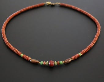 Men Women Necklace, Sandalwood Jade Horn, by Mystic Pieces