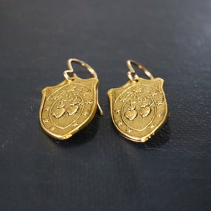 Sacred Heart Earrings, Religious Earrings, Catholic Earrings, Sacred Heart Jewelry, Gold Earrings, Spiritual Earrings, Catholic Gifts