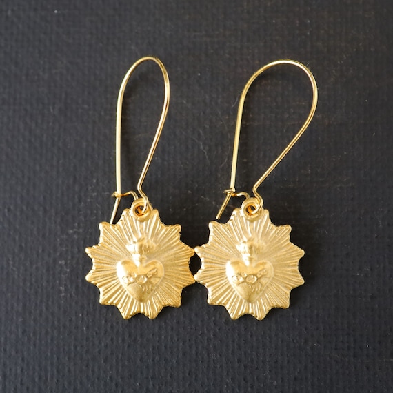 Sacred Crystal Earrings Brass