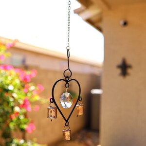 Garden Chime, Heart Bells, Garden Decor, Backyard Gifts, Housewarming Gifts, New Home Gifts, Gardener Gifts, Patio Decor, Heart Decor image 6