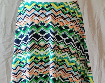 SALE Fiona - Lighter Weight Cotton Knit Skirt - Chevron - Size Large