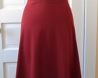 SALE Jersey Knit Skirt - A line style - Cranberry Red - Small