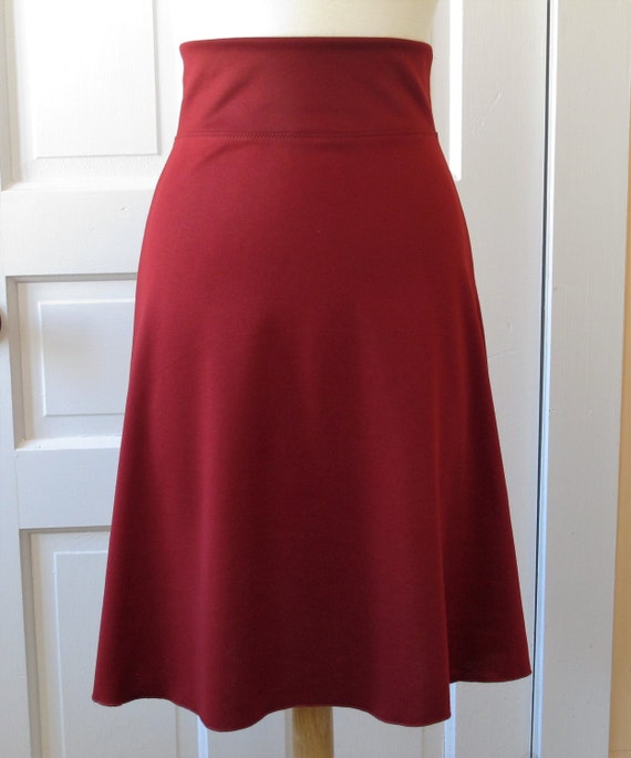 SALE Jersey Knit Skirt A Line Style Cranberry Red Medium Etsy Australia