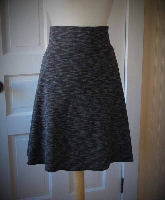 Jersey Knit Skirt A Line Style Black Space Dye Pattern Size Large Etsy UK