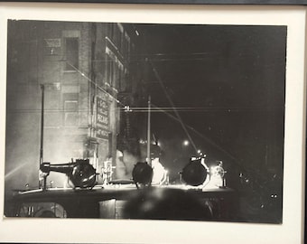 Vintage Black and White Photograph OOAK Framed Wall Art Firefighter Photo Decor