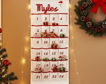 Personalised Fabric Advent Calendar: Santa Tracker, Handmade Christmas Keepsake