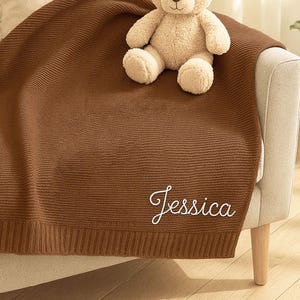 Personalized Baby Blanket, Embroidered name Blanket, Cotton Baby Blanket, Custom Baby Name Blanket, Baby Shower Gift, Newborn Blanket