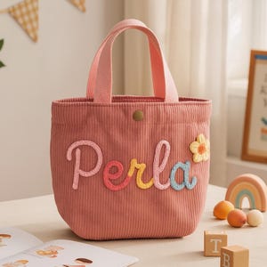 Personalized Lunch Bag, Custom Kid&#39;s Name Handbag, Baby Shower Gifts, Children&#39;s Camping handbags, Back to School Gift for Kids and Toddlers