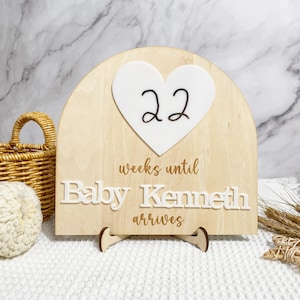 Personalized Baby Arrival Countdown Sign, Pregnancy Gift, Baby Shower Gift, Baby Announcement, Due Date Countdown, Pregnancy, Baby Countdown
