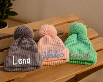 Personalized Embroidered Baby Beanie: Custom Newborn Name Hat