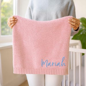 Cotton Knit Name Blanket - Custom Blanket,Baby Shower Gift for Baby Girl Boy,Personalized Custom Name,Name Blanket for Boy,Boy Girl Blanket