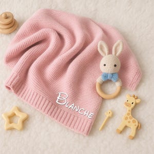 Personalized Baby Name Blanket, Custom Embroidered Blanket, Stroller Blanket, Baby Shower Gift, Newborn Baby Gift, Personalised Name Blanket