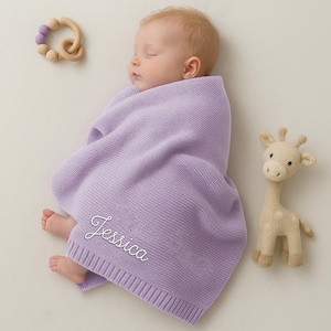 Custom Embroidered Baby Blanket - Personalized Text Blanket, Baby Shower Gift, Newborn Blanket, Toddler Blanket Gift, New Mom Gifts