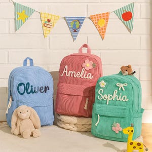 Cadeaux de rentrée scolaire, sac à dos personnalisé pour enfant avec nom, sac à dos personnalisé pour enfant, sac à dos personnalisé pour tout-petit, sac d'âge préscolaire pour tout-petit