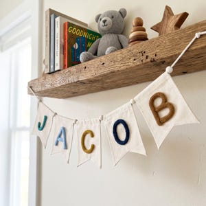 Personalized Baby Name Bunting, Custom Nursery Banner, Yarn Letter Name Garland, Baby Girl Boy Room Decor, Baby Shower Gift