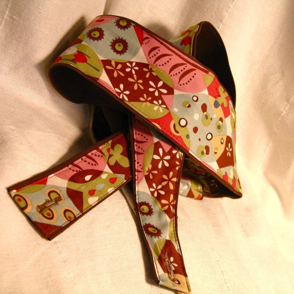 Vegan Mandolin Strap- In the Garden Pattern-made to order- Astyle or Fstyle