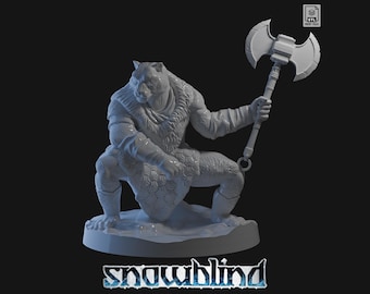 Snow Tabaxi STL miniature