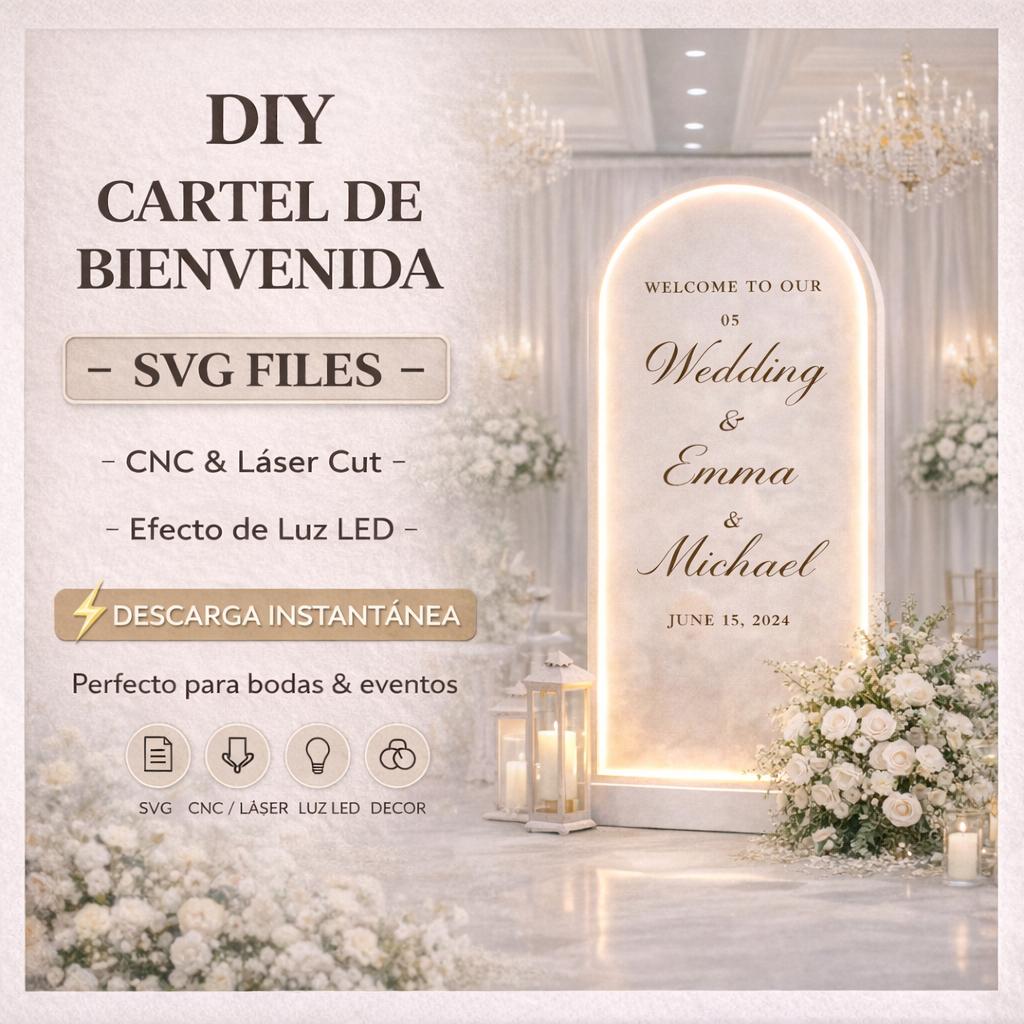 DIY Wedding Backdrop SVG | Led Panel Template | CNC Laser Cut Files ...