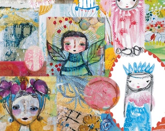 Spring Collage Sheet for immediate download - Journaling, Mixed Media Art