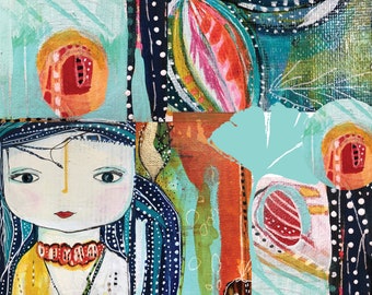Immediate Download Spirit Bright Collage Page - Journaling, Scrapbooks, Mixed Media Art