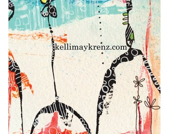 Original art for paper lovers creating - immediate download image. Journals, Scrapbooks, Mixed Media Art, Collage