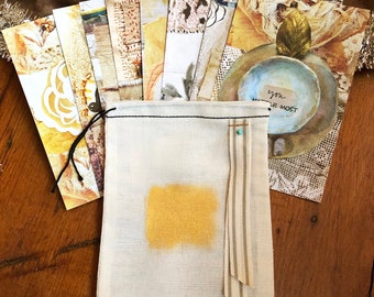 Cherish Life Affirmation Card Deck in Custom Package - Total of 8 Cards in Cotton stitched Bag with love