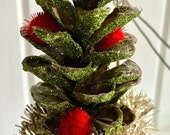 Christmas Ornament Handmade Chartreuse Tree Happy as can BE!!!