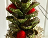 Christmas Ornament Handmade Chartreuse Tree Happy as can BE!!!
