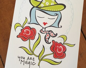 Valentines Day Card, Greeting Card, You are Magic - designed by me