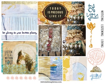 New Original Art Page for Immediate Download - Journaling, Scrapbooking, Mixed Media Supply