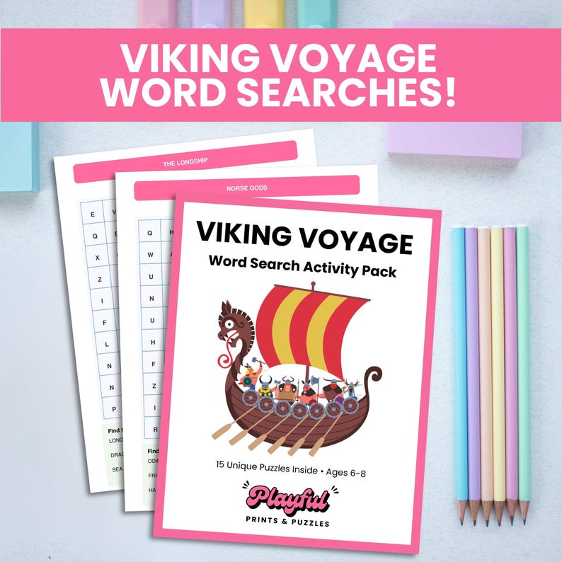 Viking Voyage Word Search, Printable Kids Activity, Norse Mythology ...